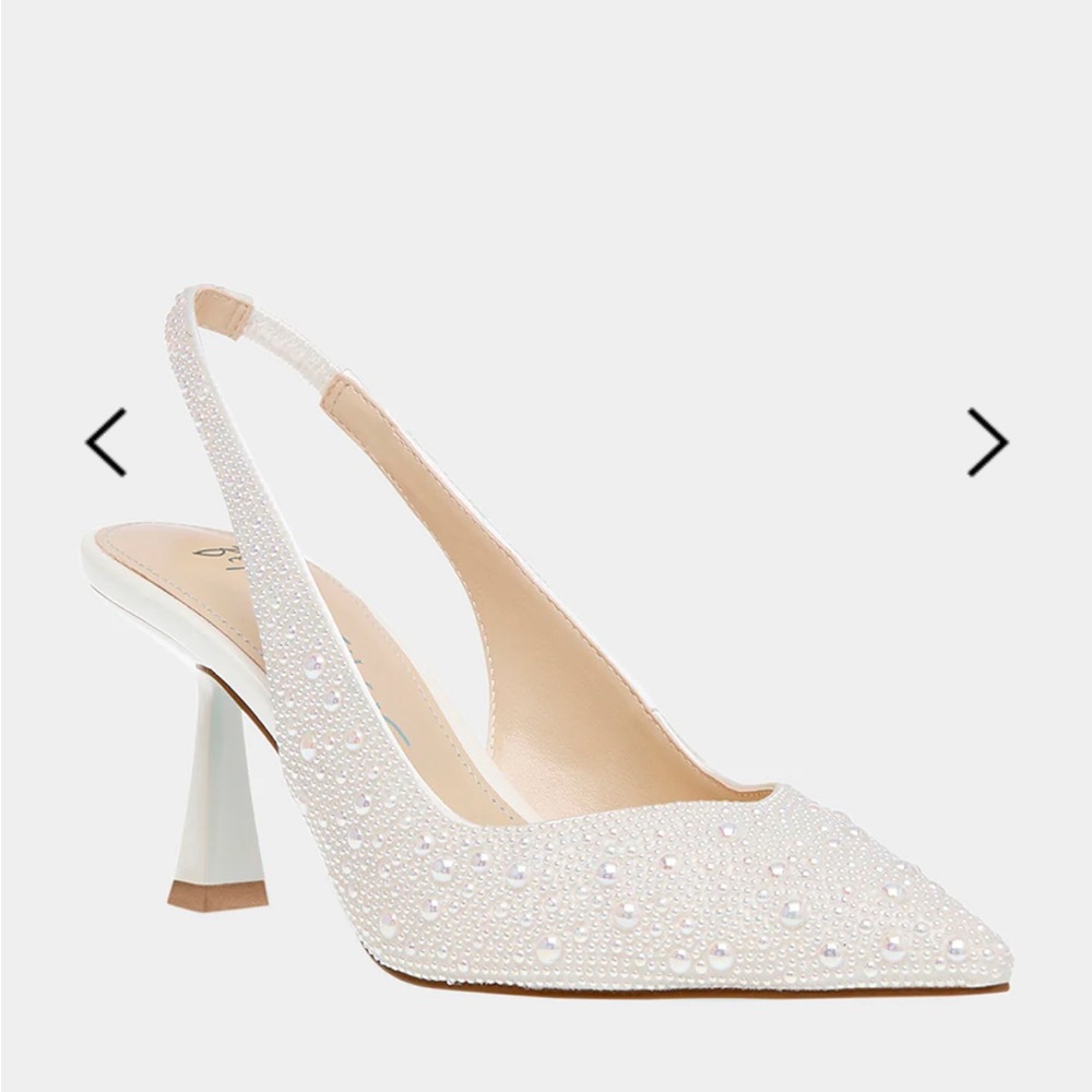 Betsey Johnson CLARK HEELS IVORY-White Slingback Heels